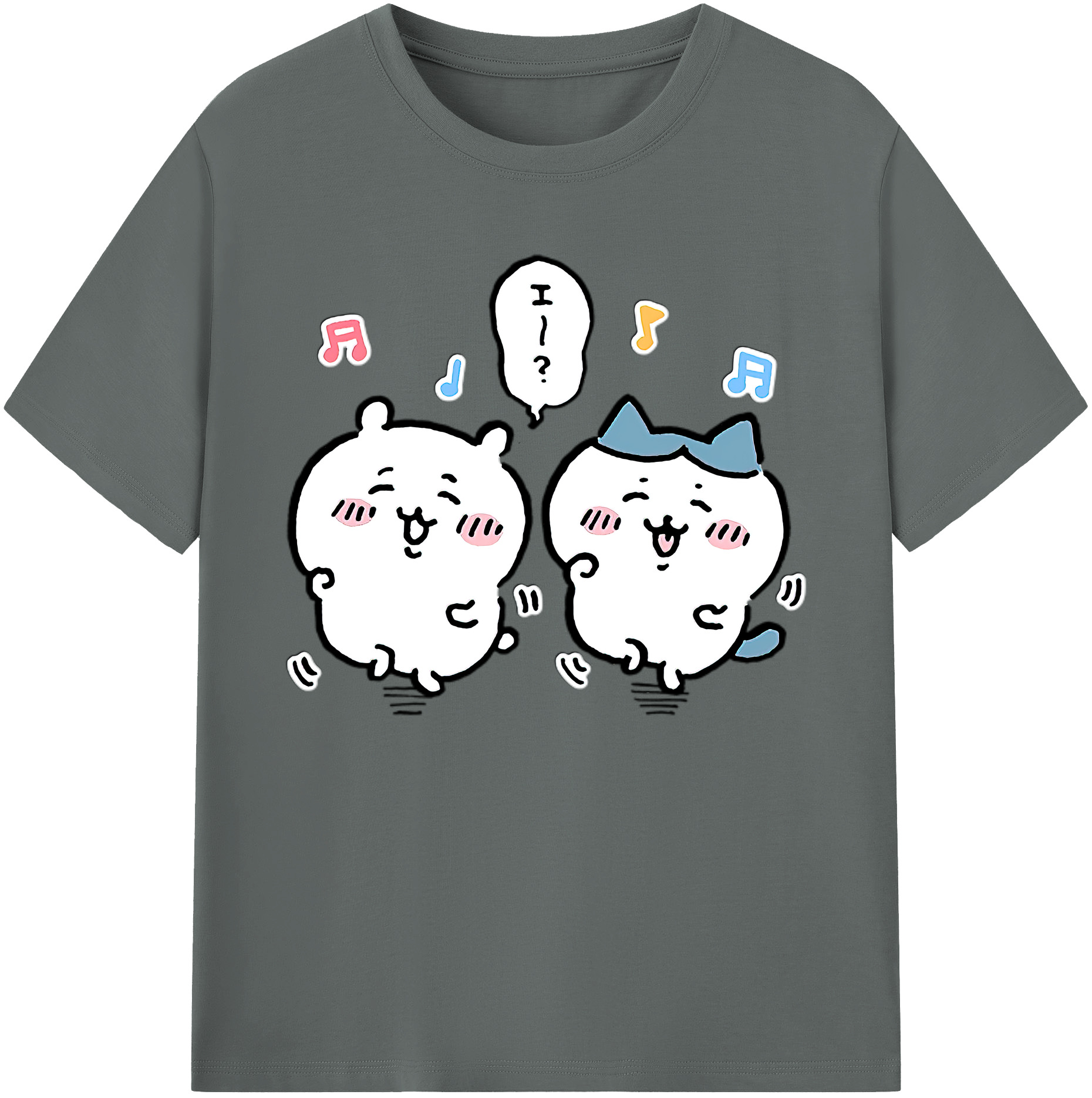 （画像用） ちいかわ ハチワレ Chii-kawa hachiware 綿100％ メンズ半袖Tシャツ｜肌触りやわらか＆通気性